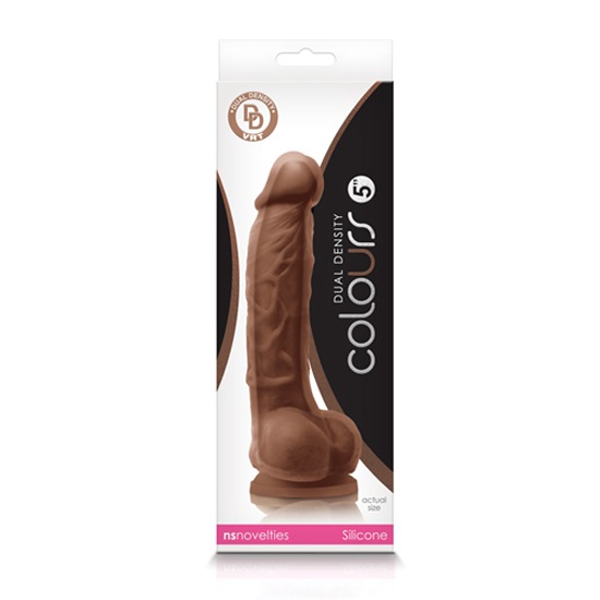 Dildo Realista de Silicona Dual Density 13cm Café Colours NS Novelties