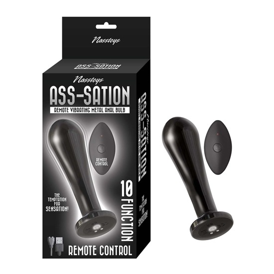 Plug Anal Vibratorio con Control Remoto Ass-Sation Nasstoys Negro 11cm