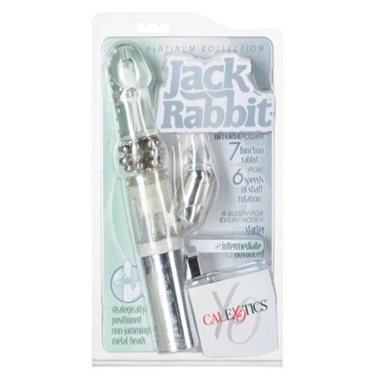 Vibrador Rabbit con Cuentas Giratorias Platinum Collection Silver CalExotics