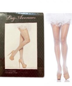Leg Avenue Nylon Fishnet Tights - WHITE