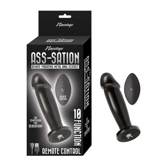 Vibrador Anal Metalizado con Control Remoto Ass-Sation 18cm Nasstoys