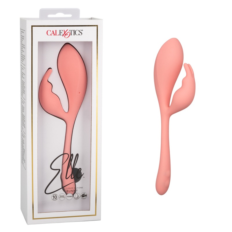 Vibrador Dual Conejo Elle Liquid Silicone Bunny Pink CalExotics