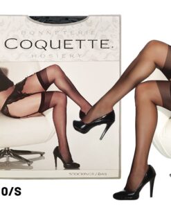 Coquette Thigh High Sheer Stockings-Black O/S
