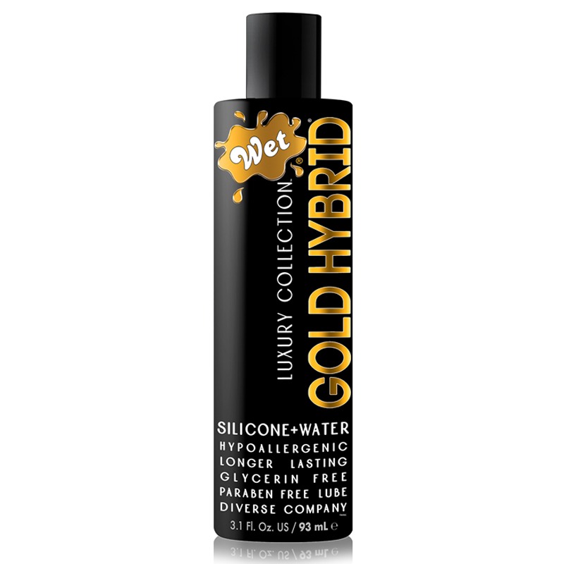 Lubricante Híbrido Base Agua y Silicón Wet Gold Hybrid Luxury Collection 93ml Wet