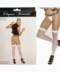 Fishnet Thigh Hi - One Size - White