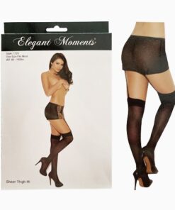 Elegant Moments Sheer Thigh Hi-Black O/S