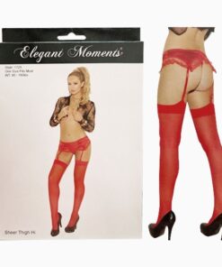 Sheer thigh High - One Size - Red