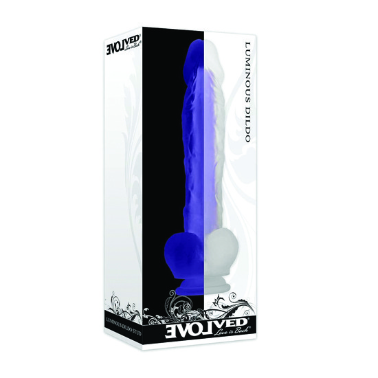 Dildo Realista Fluorescente con Ventosa Luminous Dildo Stud Morado Evolved 19cm