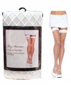 Fence Net Thigh Highs - One Size - White
