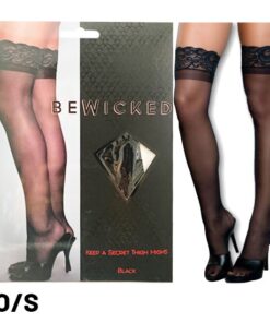 BeWicked Keep A Secret Thigh Highs-Black Queen