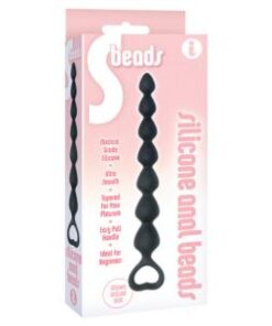 The 9'S, S Beads, Silicone Anal Beads,Black