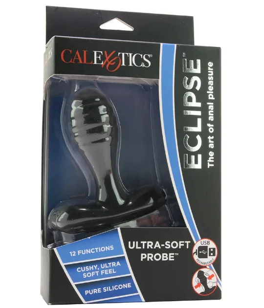 Plug Anal Vibrador Eclipse Ultra-Soft Probe Negro CalExotics
