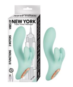 VIBES OF NEW YORK TRIPLE TICKLER MASSAGER-AQUA