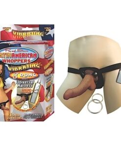 Latin American Whoppers Vibrating 8" Dong With Universal Harness