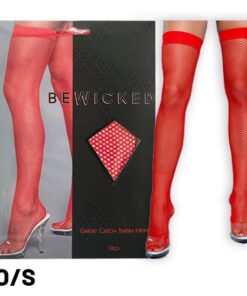 BeWicked Great Catch Thigh Highs-Red O/S