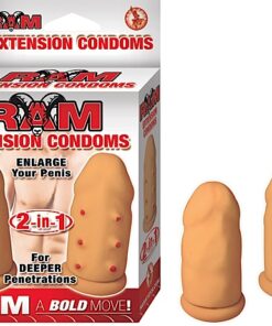 2538-1/RAM EXTENSION CONDOMS-FLESH