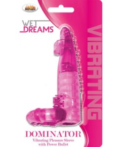 Wet Dreams-Dominator-Penis Sleeve With Power Bullet Magenta