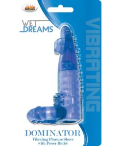 Wet Dreams Dominator Penis Sleeve With Power Bullet Blue