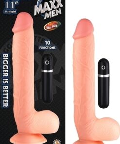 Maxx Men Vibrating 11" Straight Flesh
