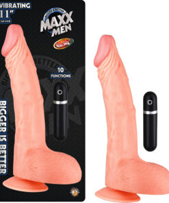 Maxx Men Vibrating 11" Curved - Flesh