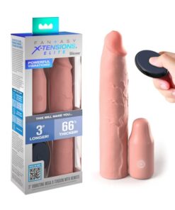 Fantasy X-tensions Elite 9" Sleeve Vibrating 3" Plug w/Remote - Light
