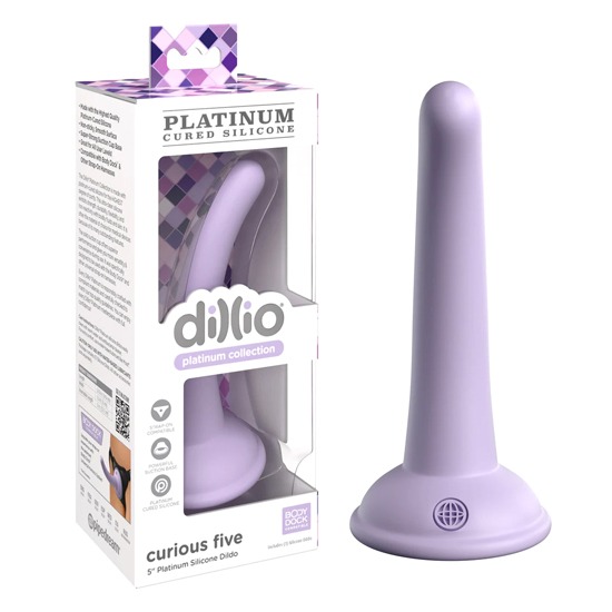Dildo de Silicona Platinum Curious Five Morado 13cm Dillio