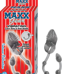 Maxx Gear Vibrating Cockring & Anal Beads Smoke