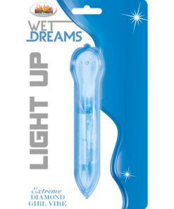 Wet Dreams-Diamond Girl Light Up Pleasure Vibe 3 Speed Carded Blue