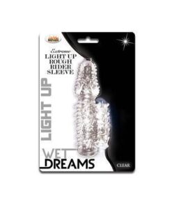 Wet Dreams-Rough Rider Light Up Vibrating Pleasure Sleeve 4 Speed Carded Blue