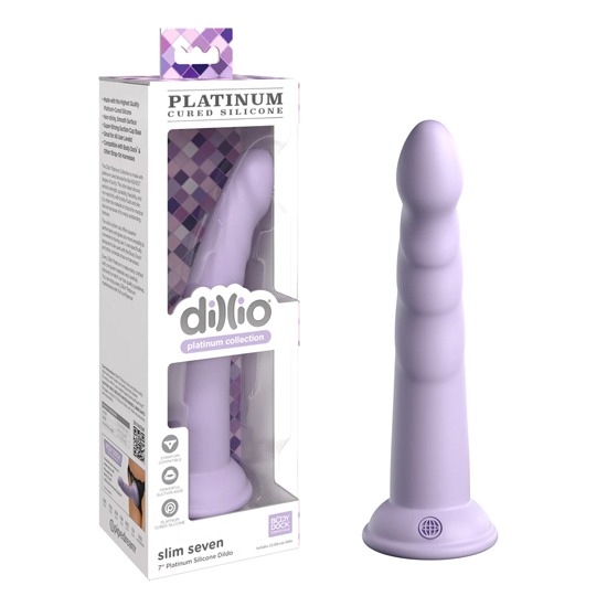 Dildo con Ventosa Slim Seven Morado Dillio Platinum Collection 18cm