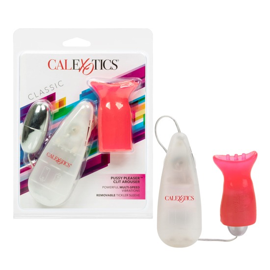 Vibrador Multi-Speed Pussy Pleaser con Funda Tickler Rosa CalExotics