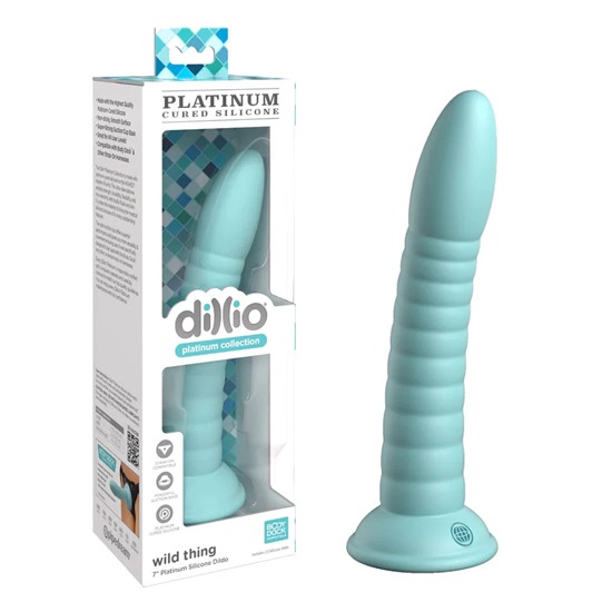 Dildo de Silicona con Ventosa Dillio Platinum Wild Thing 18cm Teal
