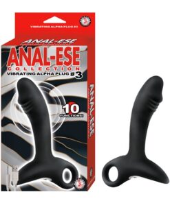 ANAL-ESE COLLECTION VIBRATING ALPHA PLUG #3-BLACK