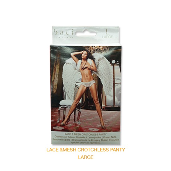 Tanga Abierta de Encaje y Malla G Baci Lingerie Baci