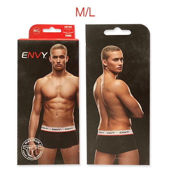 Boxer Trunk Negro Low-Rise Maximum Front Enhancement Talla M/L Envy