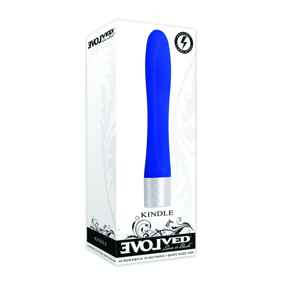 Vibrador Clásico Kindle Azul Evolved 18cm 10 Funciones con Turbo