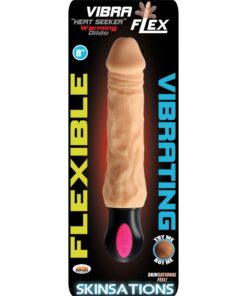 Skinsations Vibra-Flex Heat Seeker Flexible -Warming Dildo 8" 12 Frequencies