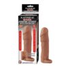 NATURAL REALSKIN VIBRATING XTENDER WITH SCROTUM RING-BROWN