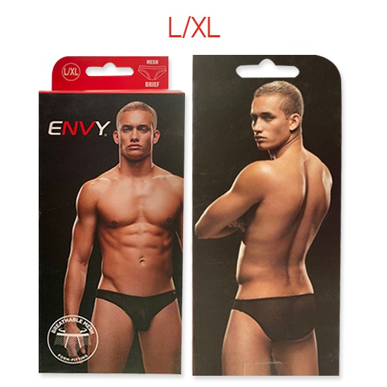 Trusa Brief de Malla Transpirable Breathable Mesh Negro E009 Talla G/XL Envy