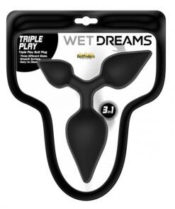 Wet Drams Tripple Play Anal Plug Multi Size Black