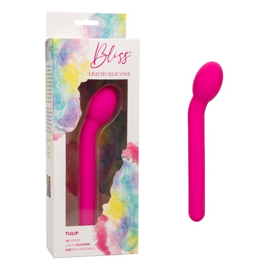 Vibrador Curvo Tulip Bliss Liquid Silicone Rosa 19cm Bliss