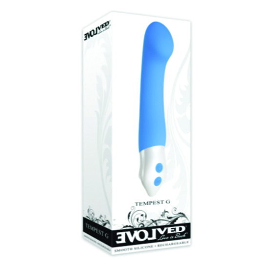 Vibrador para Punto G Tempest G Azul Evolved 16cm Recargable