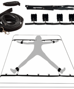 Esposas Cama Vinil Negro con Diamante
