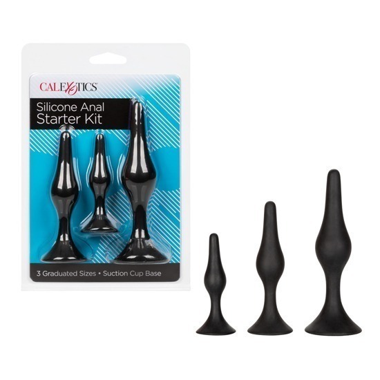 Kit de Entrenamiento Anal Silicone Anal Starter Kit 3 pzs Negro CalExotics