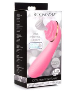 Passion Petals 10X Silicone Suction Rose Vibrator - Pink