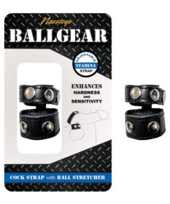 BALLGEAR COCK STRAP WITH BALL STRETCHER-BLACK
