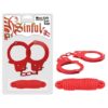 SINFUL METAL CUFFS W/KEYS & LOVE ROPE- RED