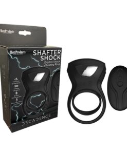 DECADENCE - SHAFTER SHOCK - SUPER SHOCK COCK RING WITH DUAL STRAPS 5 FREQUENCIES OF VIBRATION / 10 SHOCK