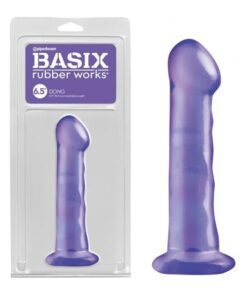 Basix Rubber Works 6.5" Dong with Suction Cup-Purple
