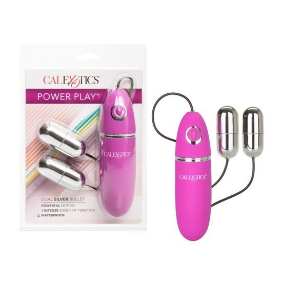 Vibrador tipo Bullet Power Play Dual Silver Bullets Pink CalExotics